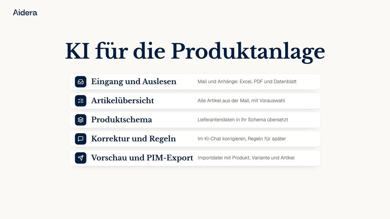 Vorschaubild zum Video Aidera KI für die Produktanlage