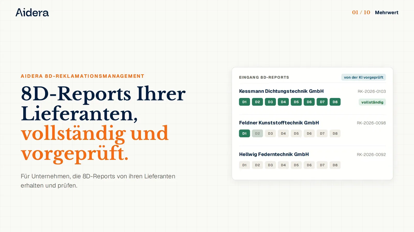 Vorschaubild zum Video Aidera 8D-Reklamationsmanagement